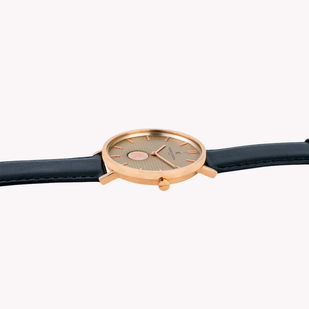 Pierre Cardin Men's Beige Dial, Black Leather | Cbv.1048 by i-watch