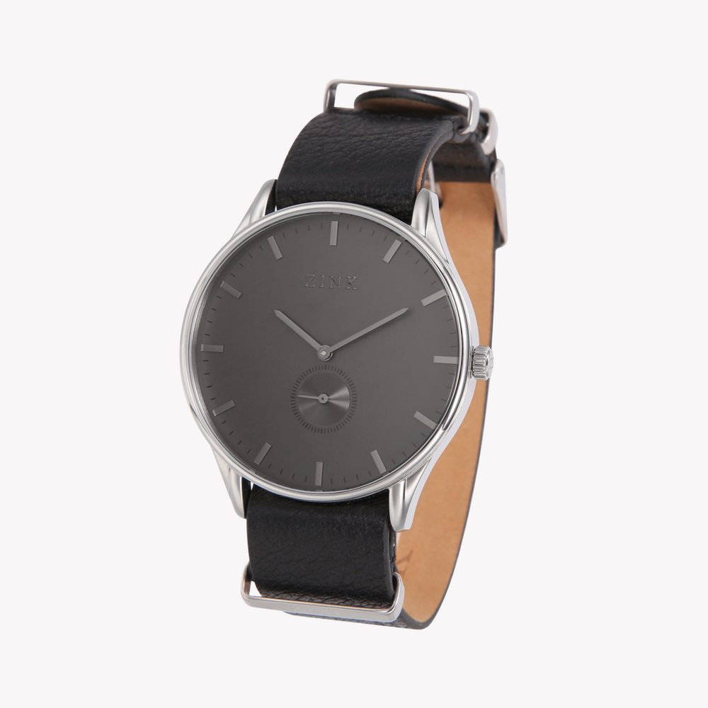 Zink Men's Silver Stainless Steel & Black Watch | Zk130g5ls-31s by i-watch