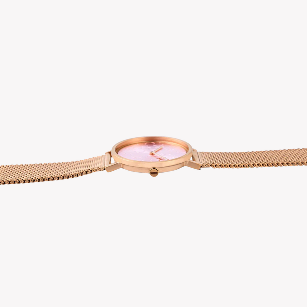 Montre pour femme PIERRE CARDIN avec boîtier en acier inoxydable or rose et bracelet en acier inoxydable or rose