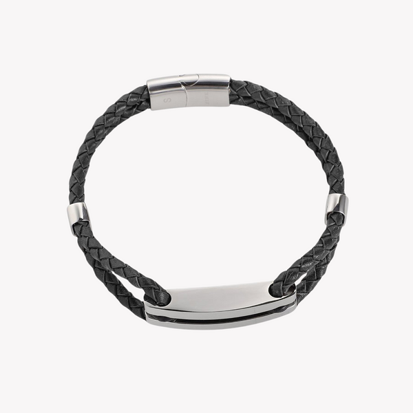 Zink Men's Silver & Black Stainless Steel Bracelet | Zjbc016slpb