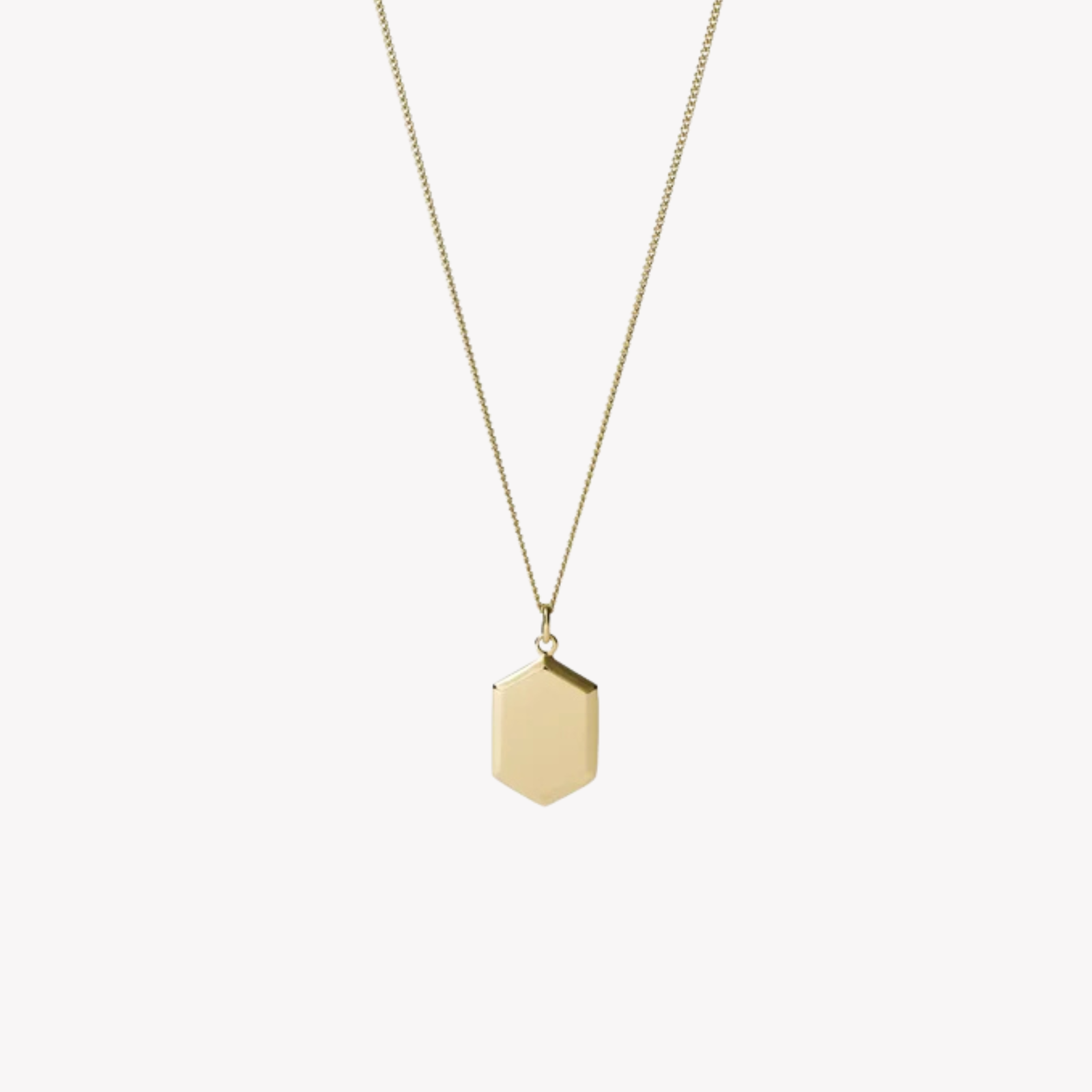 Fossil Women's Gold-Tone Necklace, Hexagonal Pendant | JF03363710