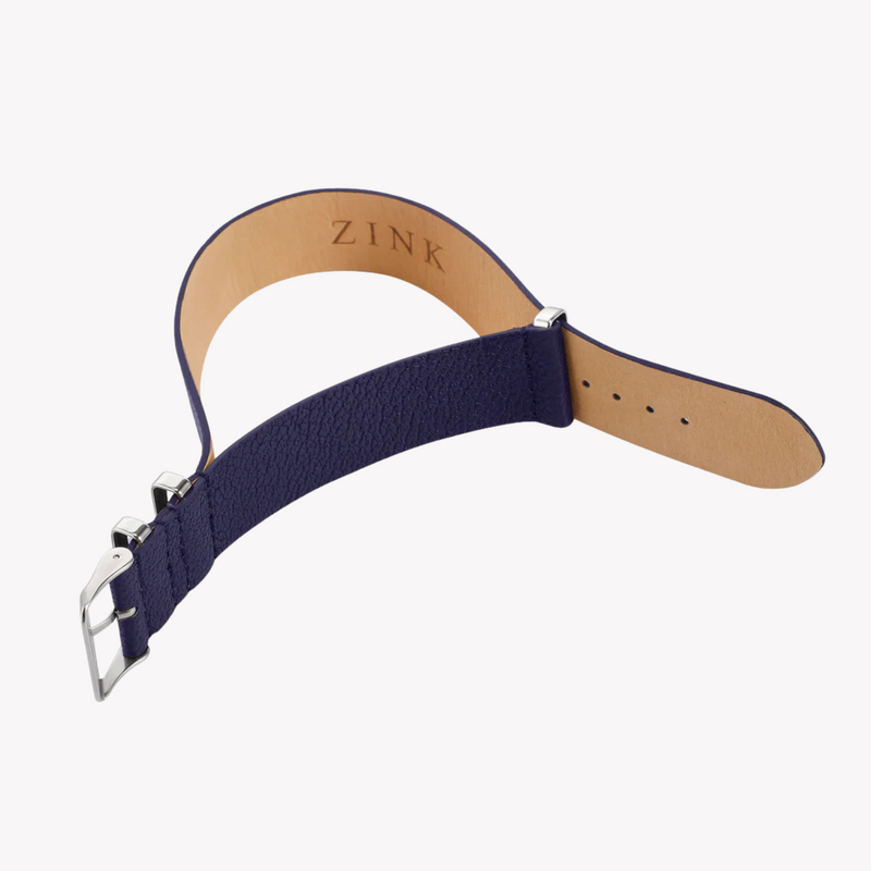 Zink Men's Leather Watch Band - Dark Blue | Zlb002dbs by i-watch