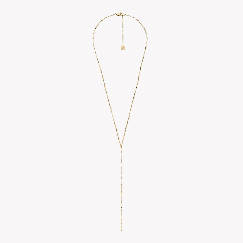 Fossil Women's Gold-Tone Necklace, Ellis All Stacked Up Y-Neck | JF04808710
