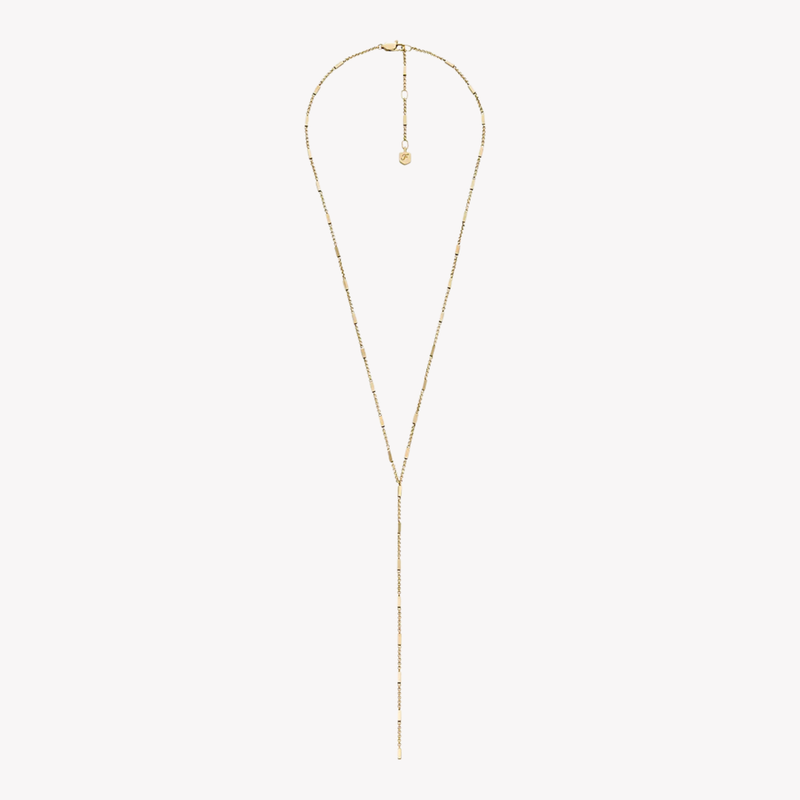 Fossil Women's Gold-Tone Necklace, Ellis All Stacked Up Y-Neck | JF04808710
