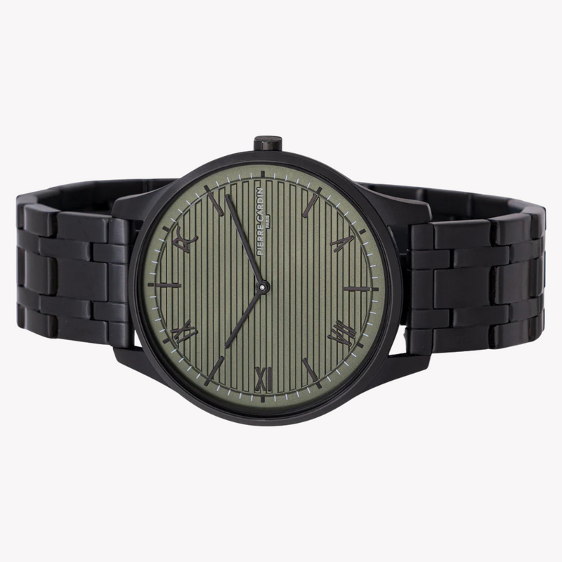 Pierre Cardin Men's Black Metal Watch, Green Dial | Cba.4022 by i-watch