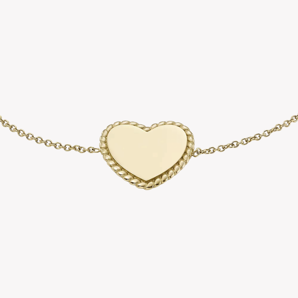 Fossil Women's Gold-Tone Station Bracelet, Heart Charm | JF04361710