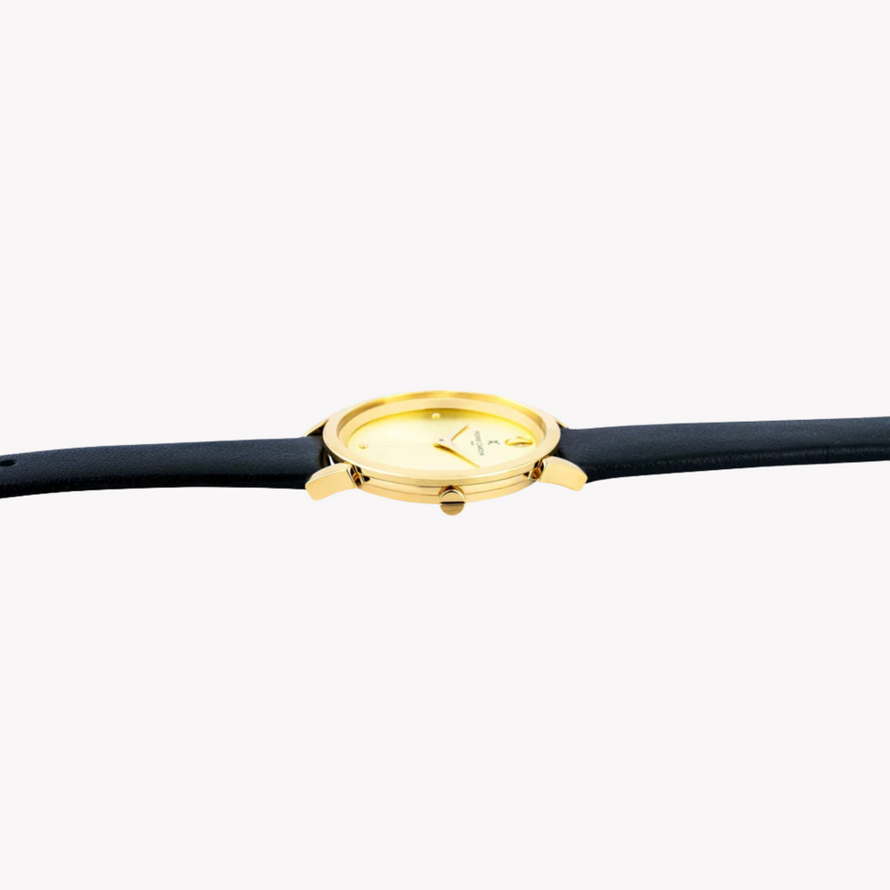 Pierre Cardin Women's Black Leather, Gold Case | Cpi.2533 by i-watch