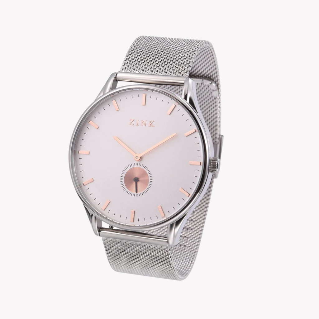 Zink Men's Stainless Steel Silver & Rose Gold Watch | Zk130g5ms-16r