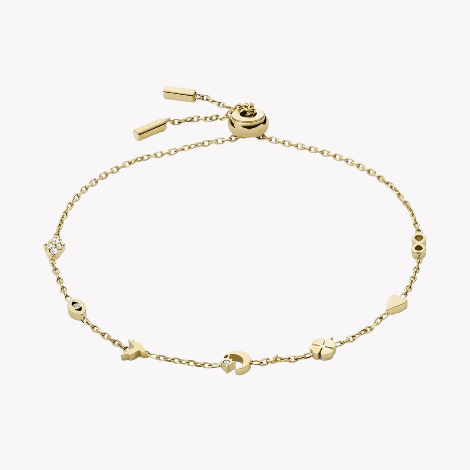 Fossil Women's Gold-Tone Bracelet, Cubic Zirconia Accents | JF04119710