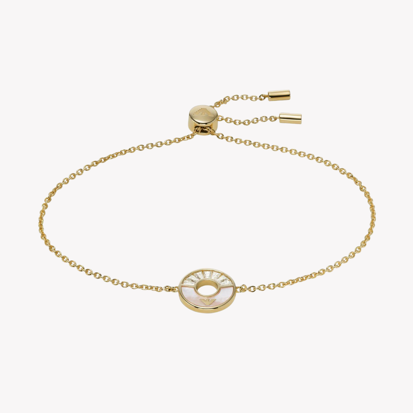 Emporio Armani Women's Gold Bracelet, Mother of Pearl & Crystal Charm | EG3558710