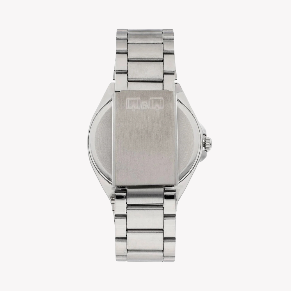 Q&Q Men's Silver Watch, Blue Dial | QZ82J202Y