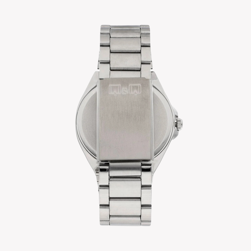 Q&Q Men's Silver Watch, Blue Dial | QZ82J202Y