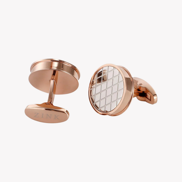 Zink Men's Stainless Steel Rose Gold & Silver Cufflink | Zjcl004rg