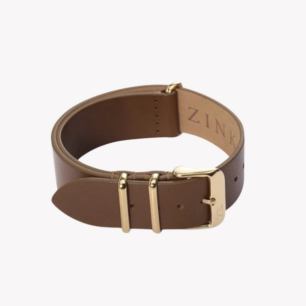 Zink Men's Leather Watch Band - Brown | Zlb002bwg