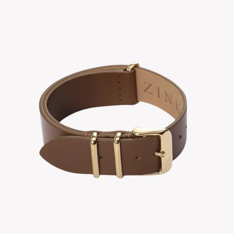 Zink Men's Leather Watch Band - Brown | Zlb002bwg by i-watch