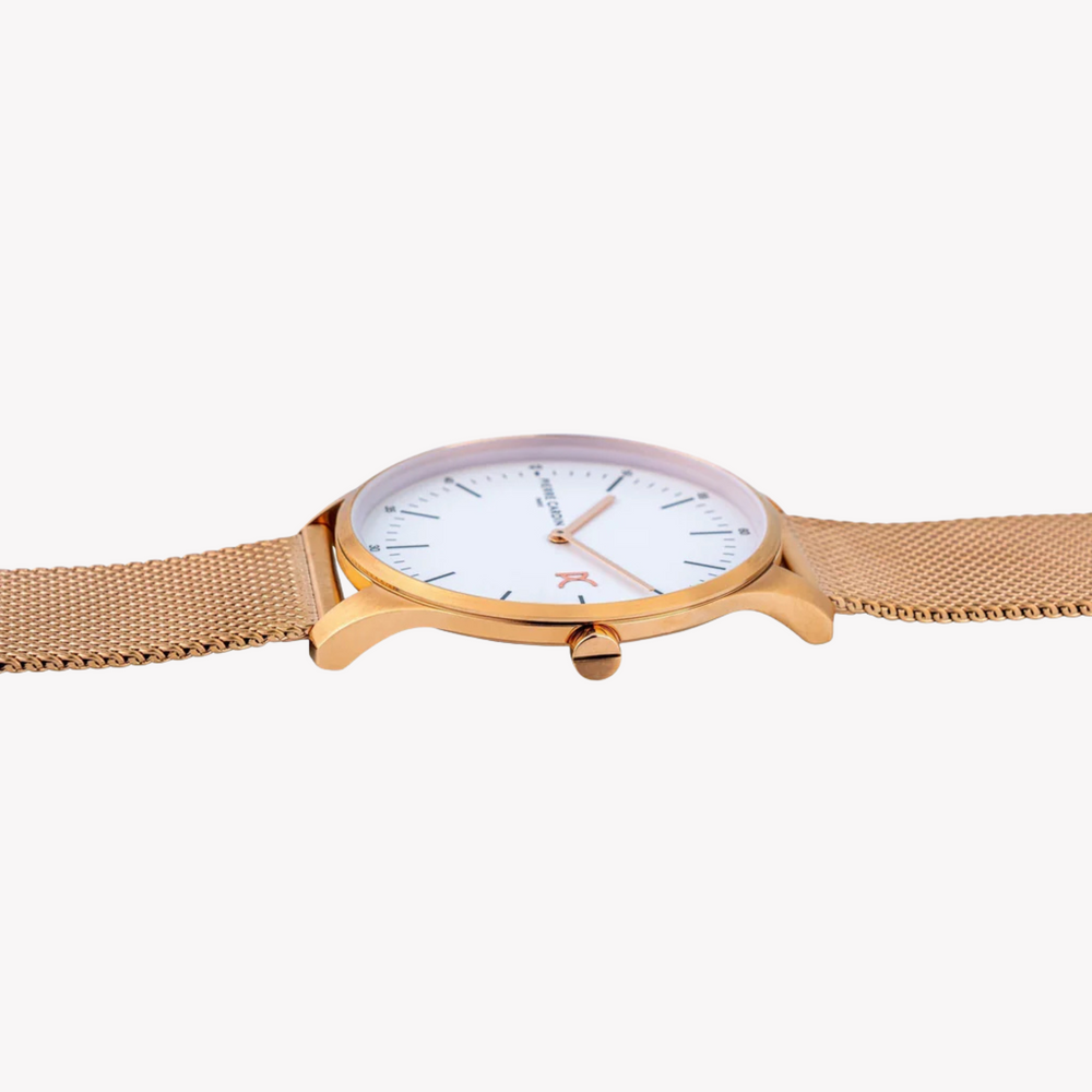 Pierre Cardin Men's Rose Gold Watch, Silver Dial | Cba.4013