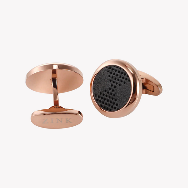 Zink Men's Rose Gold & Black Cufflink | Zjcl002rg