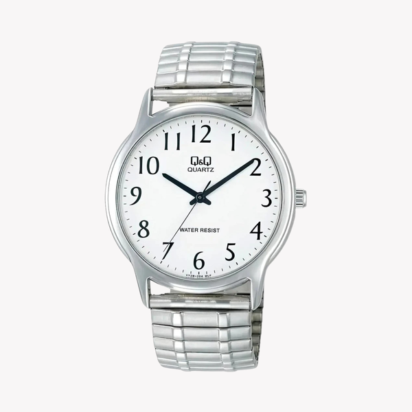 Q&Q Men's Silver Watch, White Dial | VY28J204Y