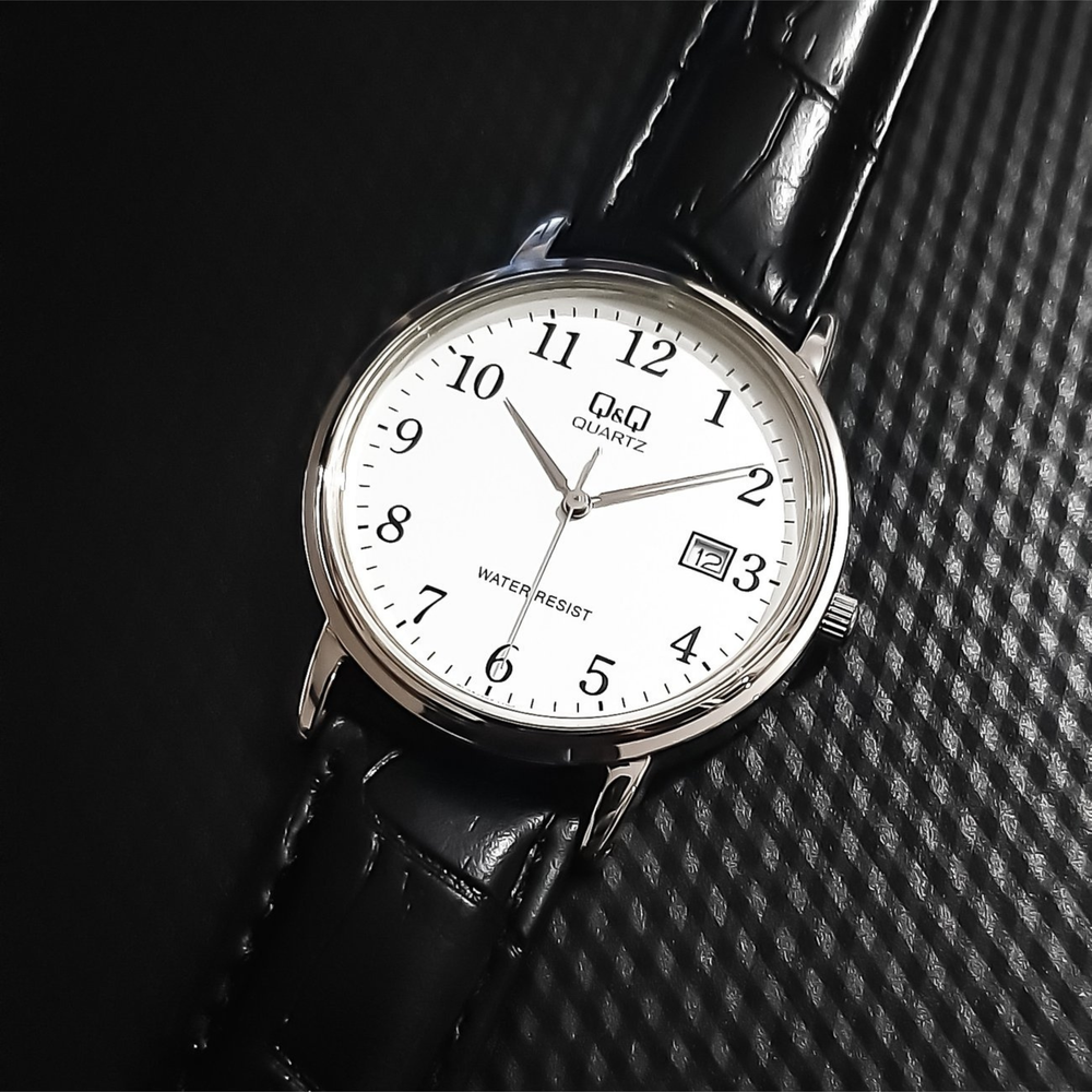 Q&Q Men's Silver Watch, White Dial | BL04J304J
