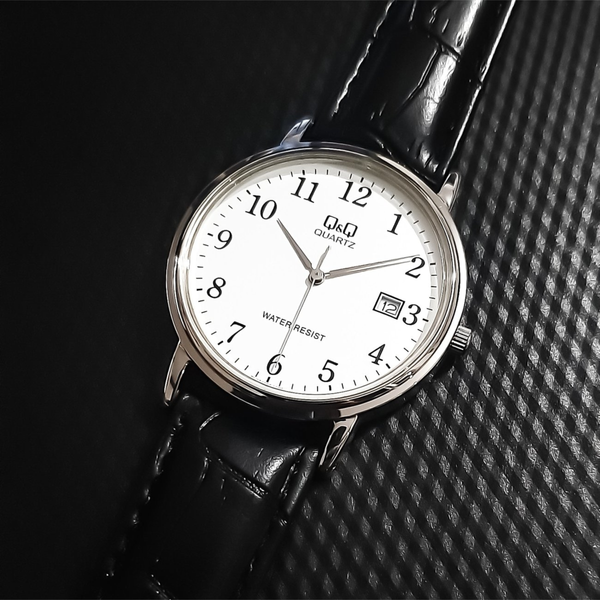 Q&Q Men's Silver Watch, White Dial | BL04J304J