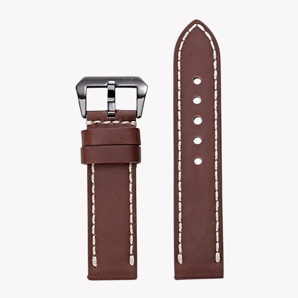 Zink Men's Leather Watch Band - Brown | Zlb004dbwb
