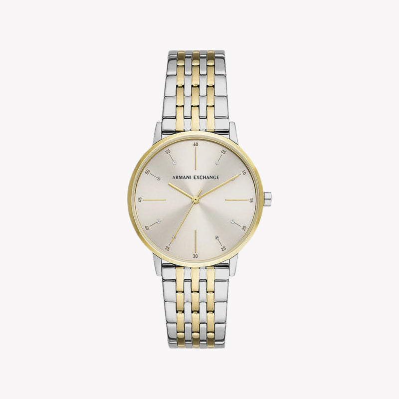 ARANI EXCHANGE AX5595 - ELEGANT GRAY-GOLD STAINLESS STEEL WOMEN'S WATCH WITH MINIMALIST DIAL