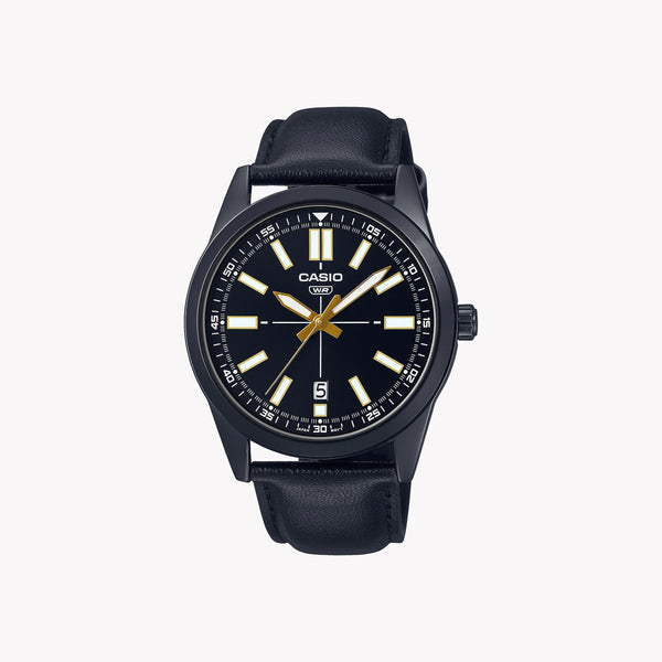 Casio Men's Black Stainless Steel Watch, Black Dial | Mtp-Vd02bl-1e by i-watch