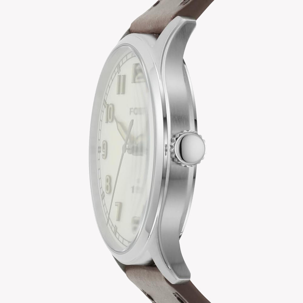 FOSSIL FS5927 MODERN CLASSIC - ELEGANT TIMEPIECE FOR MEN WITH LEATHER STRAP & SILVER CASE-i-Watch-2