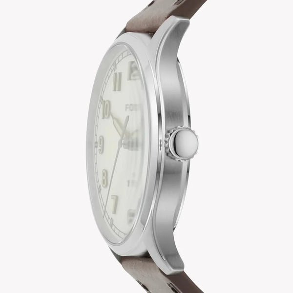 Fossil Men's Silver Stainless Steel, Brown Leather | Fs5927 by i-watch