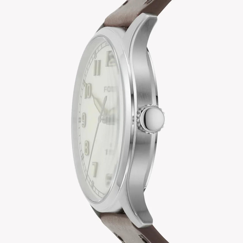 Fossil Men's Silver Stainless Steel, Brown Leather | Fs5927 by i-watch