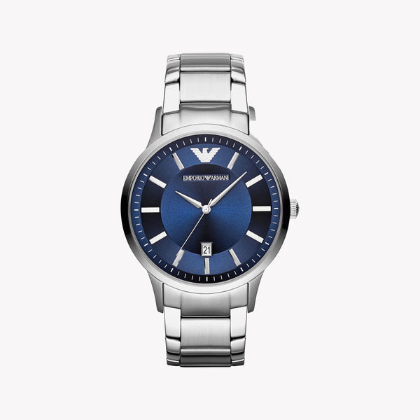 Emporio Armani Men's Silver Watch, Blue Dial | Ar11180 by i-watch