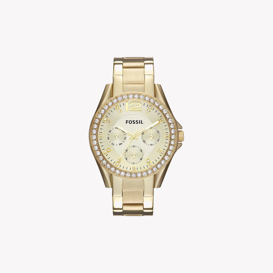 Riley Multifunction Gold-Tone Stainless Steel Watch ES3203