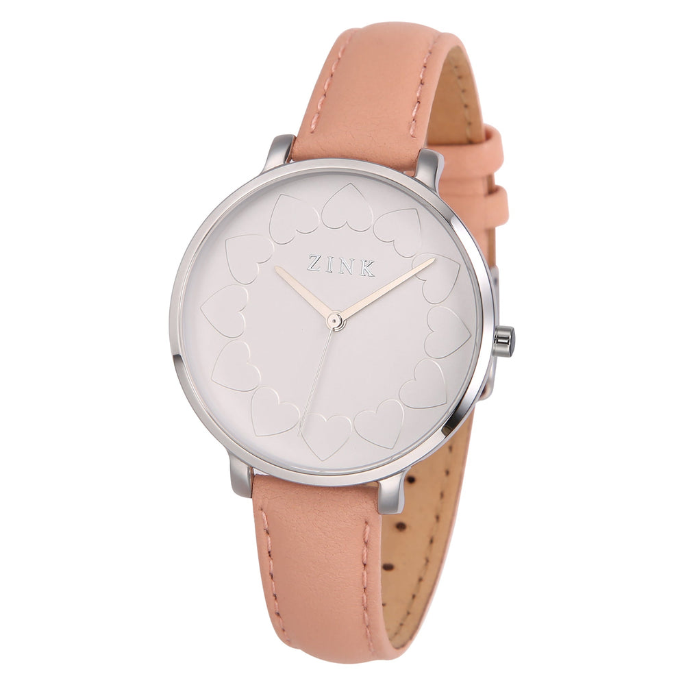 Zink Women's Watch With Silver Stainless Steel Case And Pink Leather Band by i-watch