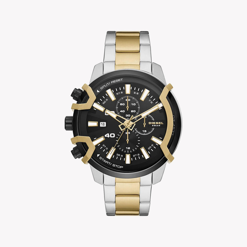 Diesel Men's Silver & Gold Stainless Steel Watch, Black Dial | Dz4577 by i-watch