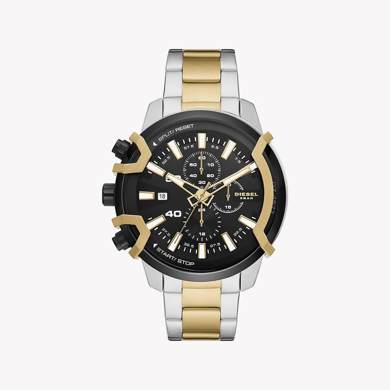Diesel Men's Silver & Gold Stainless Steel Watch, Black Dial | Dz4577 by i-watch