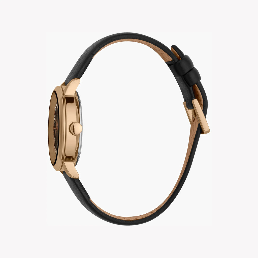 ESPRIT Women's Watch with Rose Gold Stainless Steel Case and Black Leather Band-i-Watch-3