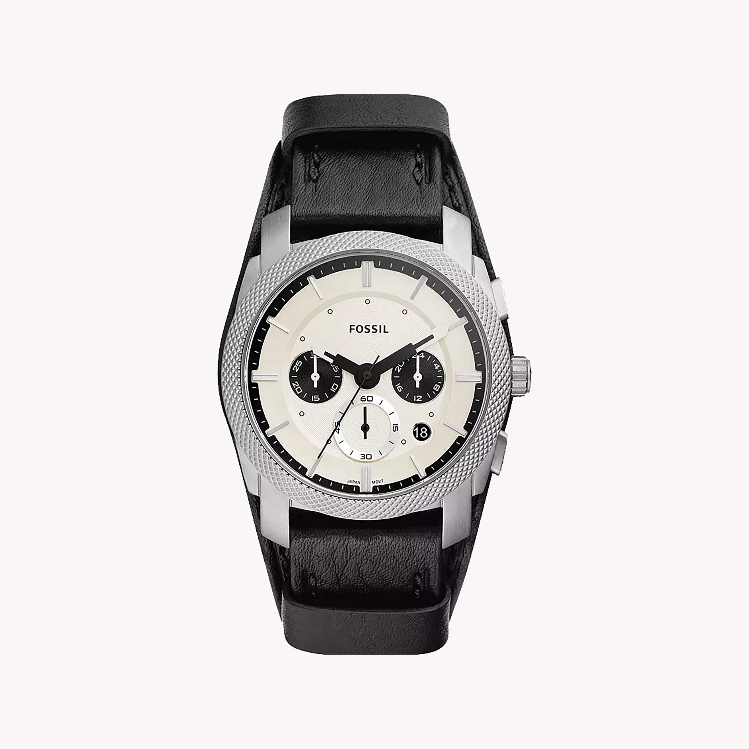 FOSSIL FS5921 TIMELESS ELEGANCE - SOPHISTICATED MEN'S WATCH WITH SILVER CASE & BLACK LEATHER STRAP