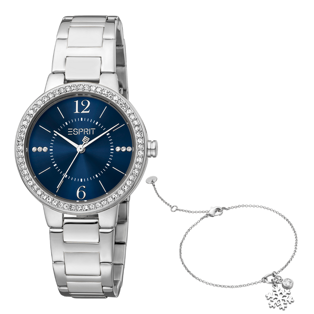 Esprit Women's Silver Stainless Steel Watch, Blue Dial | Es1l168m0015 by i-watch