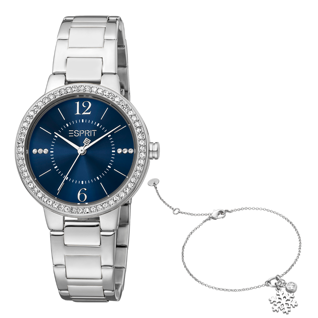 ESPRIT Women's Watch with Silver Stainless Steel Case and Silver Stainless Steel Band