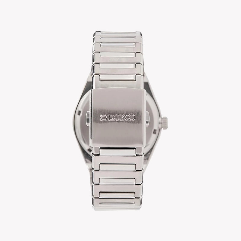 Seiko Men's Silver Watch, Black Dial | Sur557p1 by i-watch