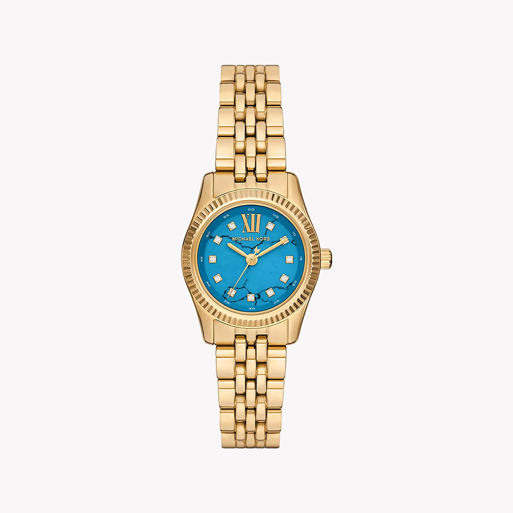 MICHAEL KORS MK4813 - ELEGANT GOLD STAINLESS STEEL & DEEP BLUE DIAL WOMEN'S WATCH