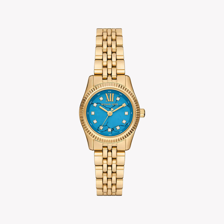 MICHAEL KORS MK4813 ELEGANT GOLD STAINLESS STEEL DEEP BLUE DIAL WOMEN S WATCH i Watch