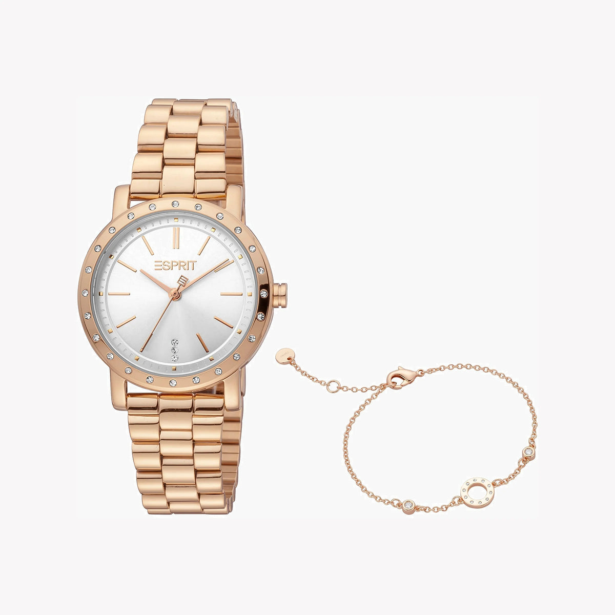 ESPRIT Women's Watch with Rose Gold Stainless Steel Case and Rose Gold Stainless Steel Band