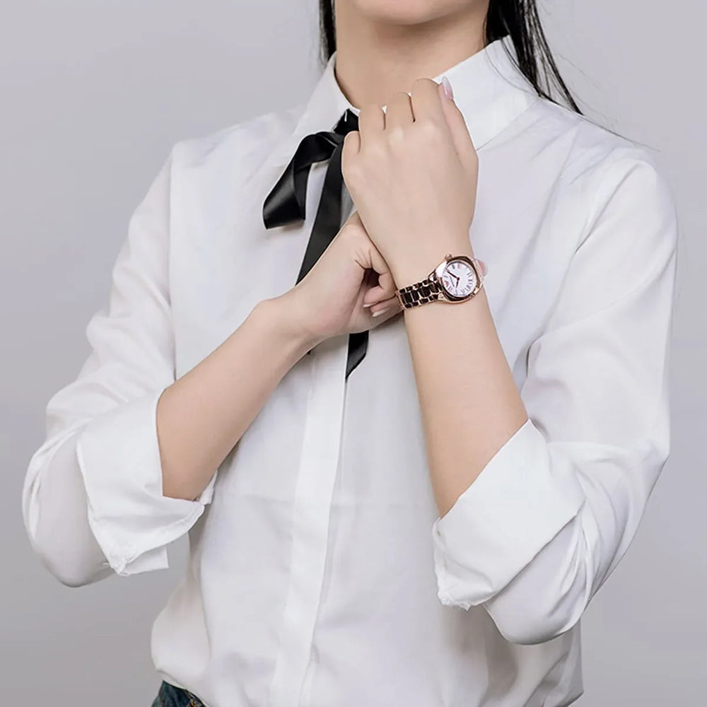 Emporio Armani Women's Rose Gold Watch, White Dial | Ar11038 by i-watch