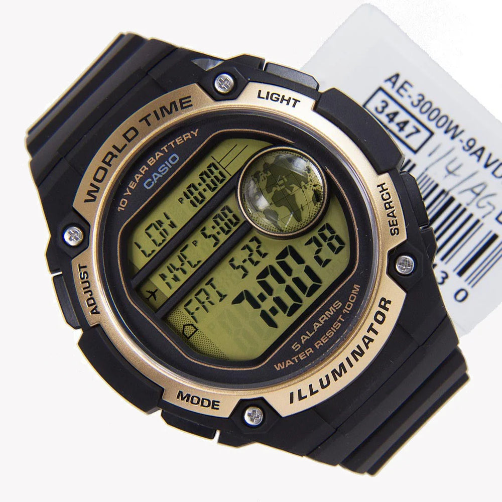 Casio Ae-3000w-9avdf Adventure Ready - Men's Sporty Multi-Functional Watch With Black Resin Band by i-watch