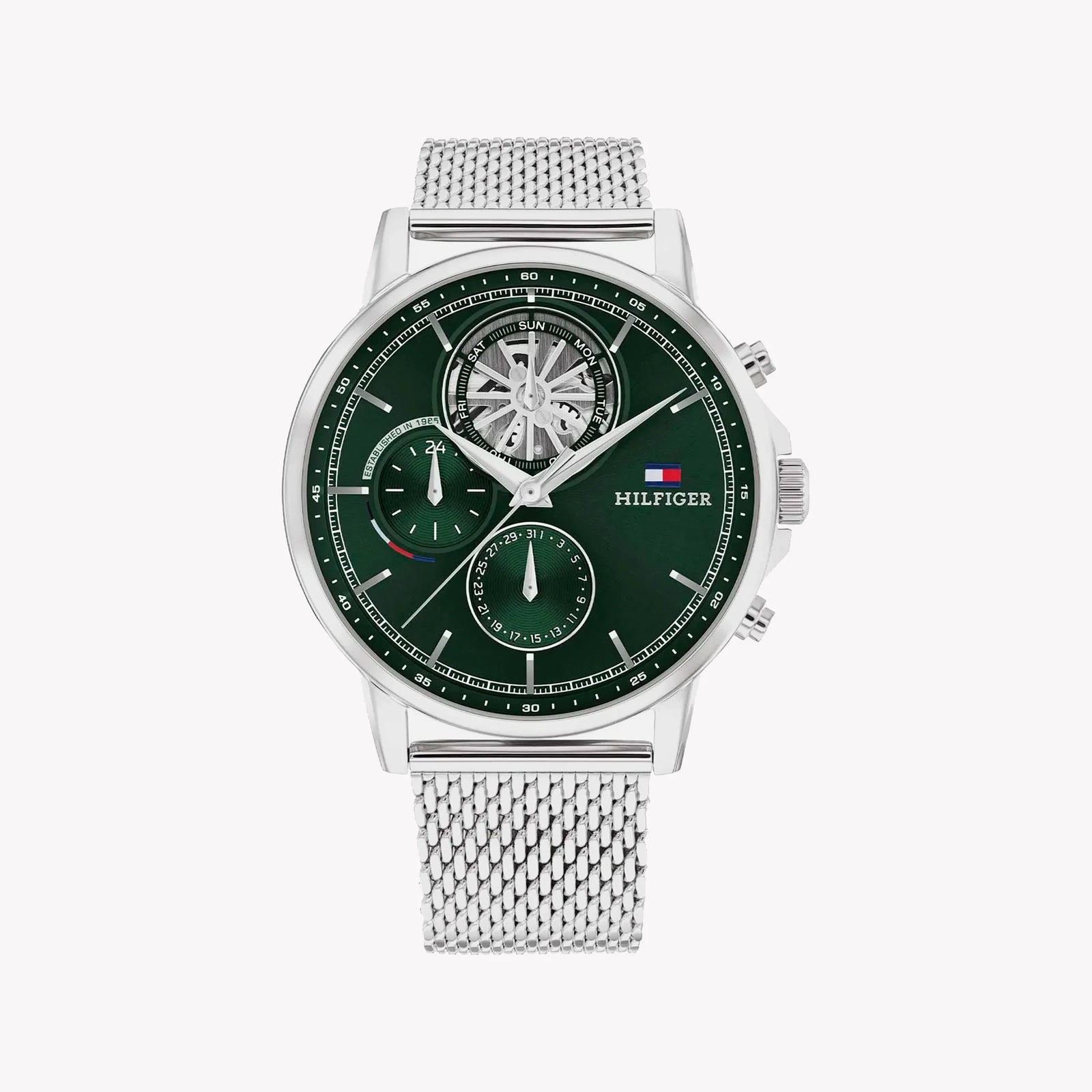Tommy Hilfiger Men's Silver Watch, Green Dial | 1692157 by i-watch