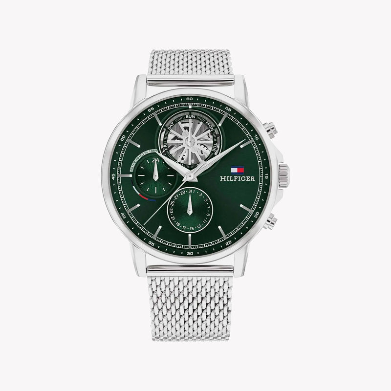 Tommy Hilfiger Men's Silver Watch, Green Dial | 1692157 by i-watch