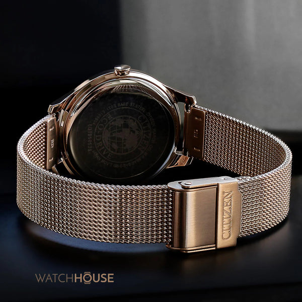 Citizen Em0503-83x Radiant Charm - Elegant Gold Mesh & Rose Gold Dial Women's Eco-Drive Watch by i-watch