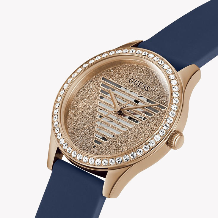 GUESS GW0530L3 ROSE GOLD RADIANCE - CHIC WOMEN'S TIMEPIECE WITH BLUE RUBBER BAND-i-Watch-5