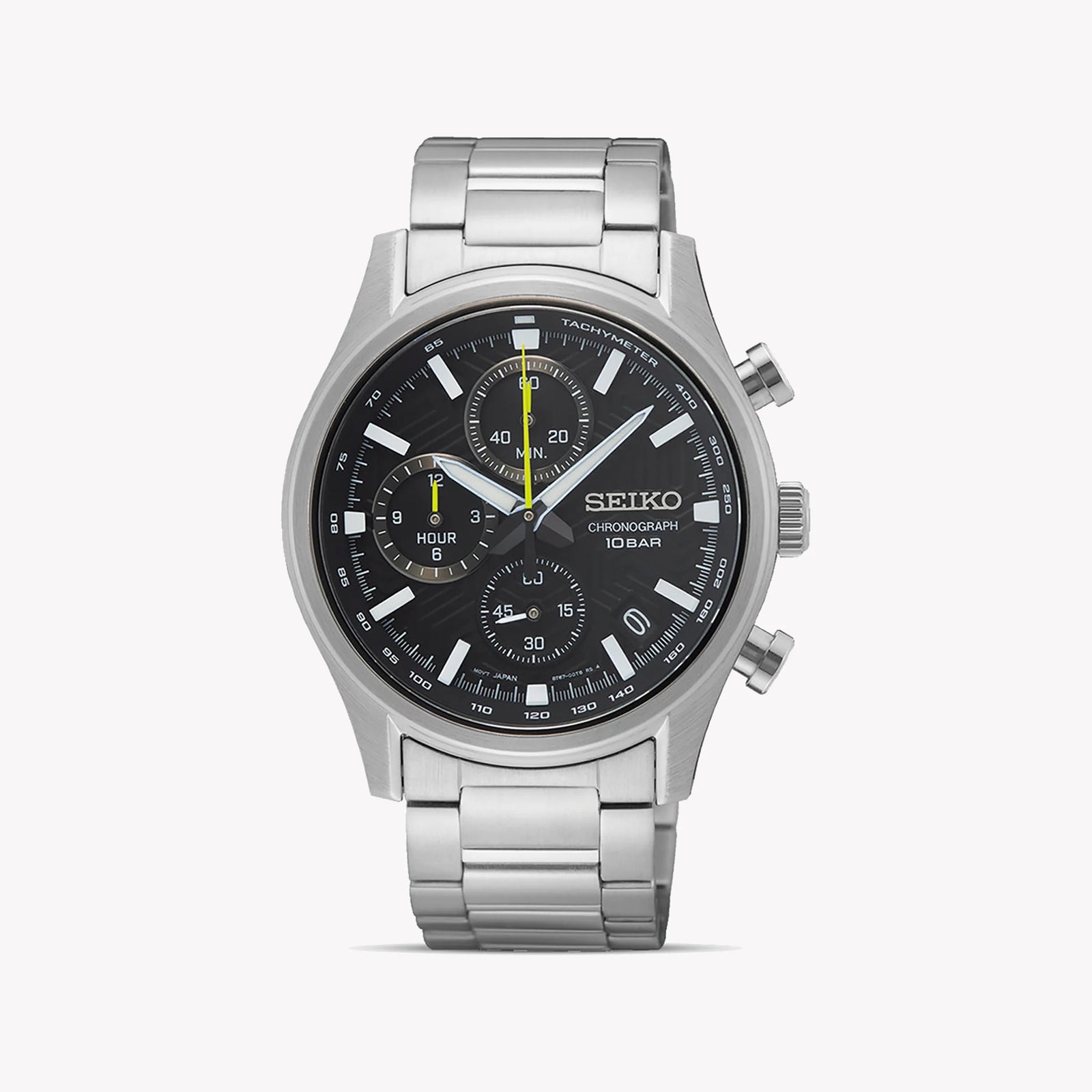 Seiko Men's Silver Stainless Steel Watch, Black Dial | Ssb419p1 by i-watch